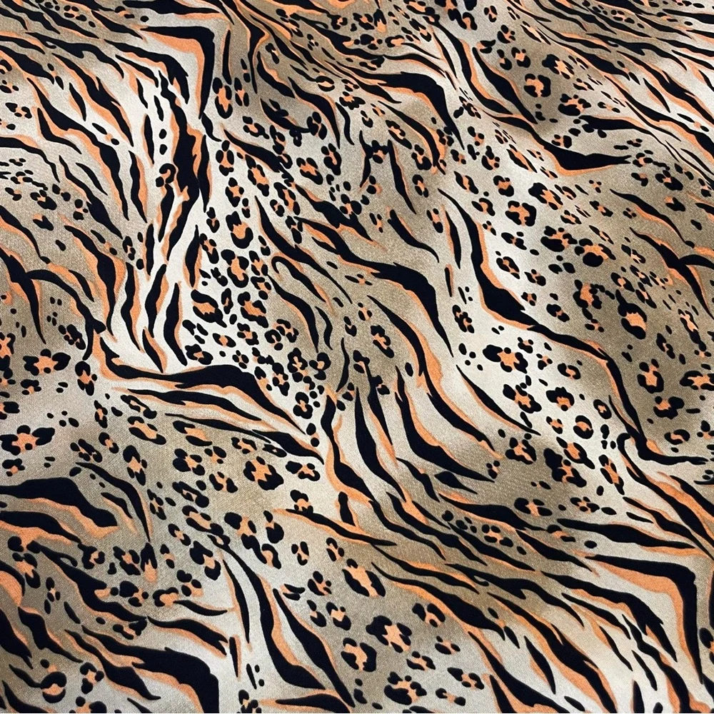 Vintage Sleeveless Leopard Tiger Animal Print Sheath Maxi Dress - Picture 5 of 13